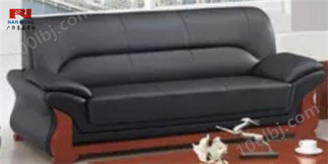 【南荣家具】沙发NR-T302西皮新中式三人位办公沙发商务接待沙发办公室会客室